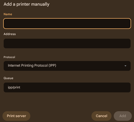ChromeOS Save printer
