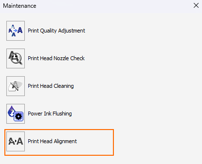 Windows 11: Print Head Alignment button
