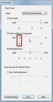 Black ratio correction