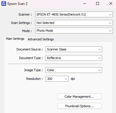 Epson Scan 2 Photo Mode option