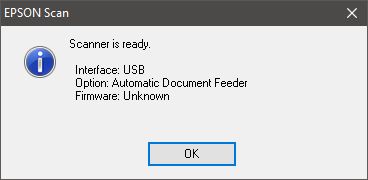 Scan test successful via USB