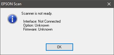 Scan test not successful via USB